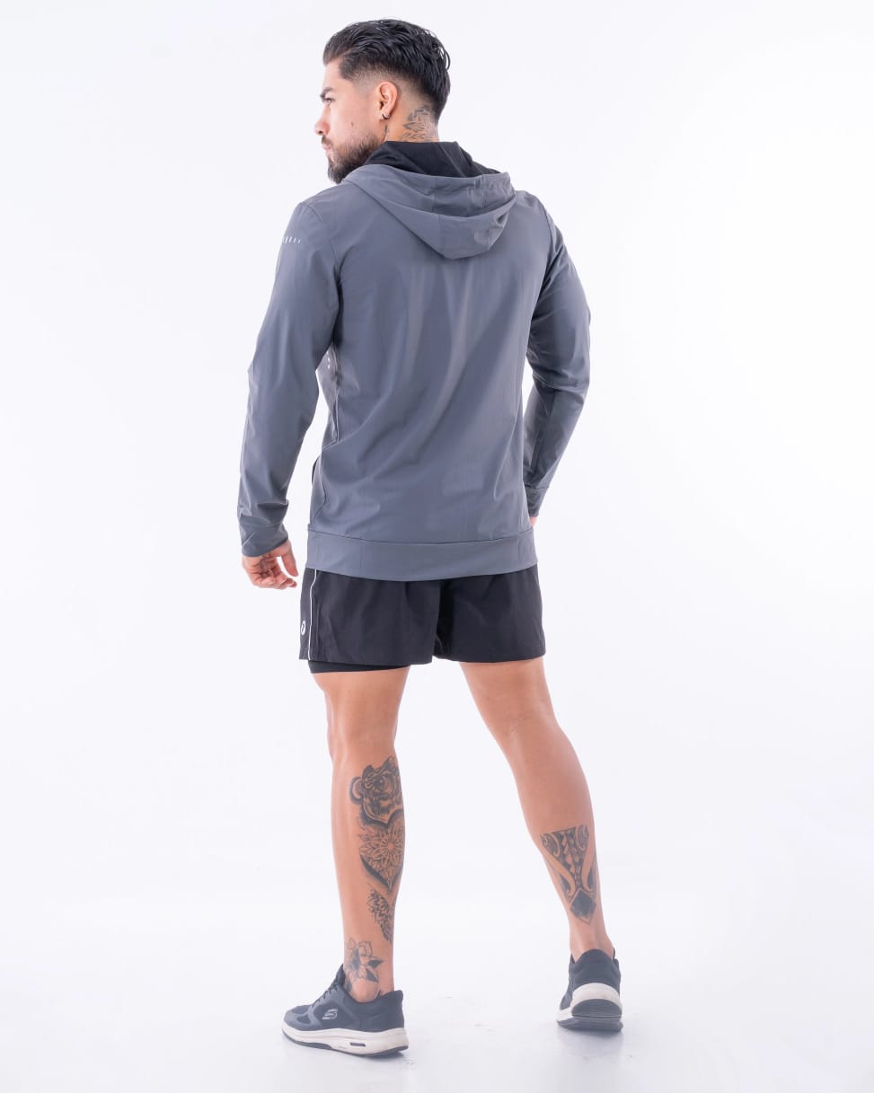 Chaqueta Rompevientos Hombre Gris