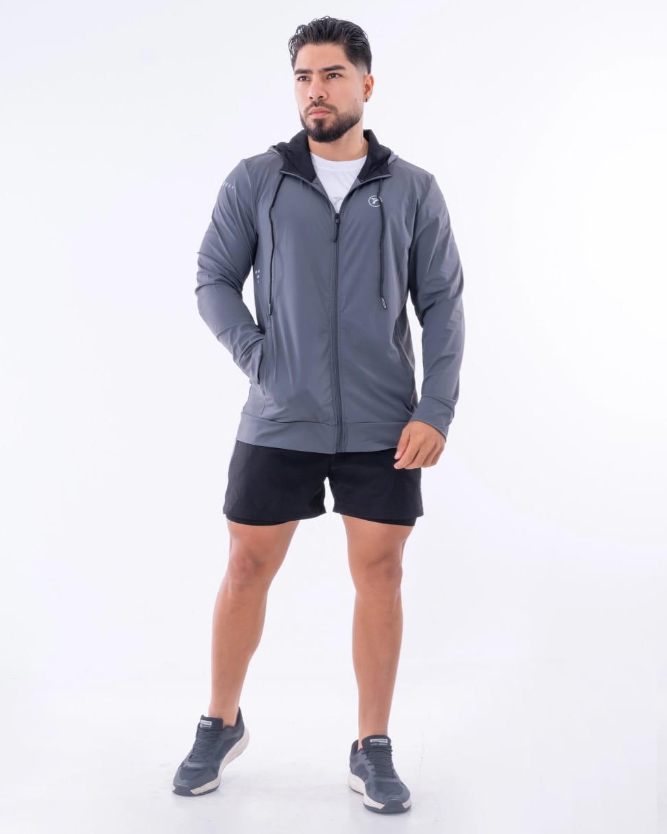 Chaqueta Rompevientos Hombre Gris