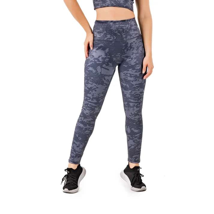 Leggins Sublimados Gris Oscuro con Bolsillo