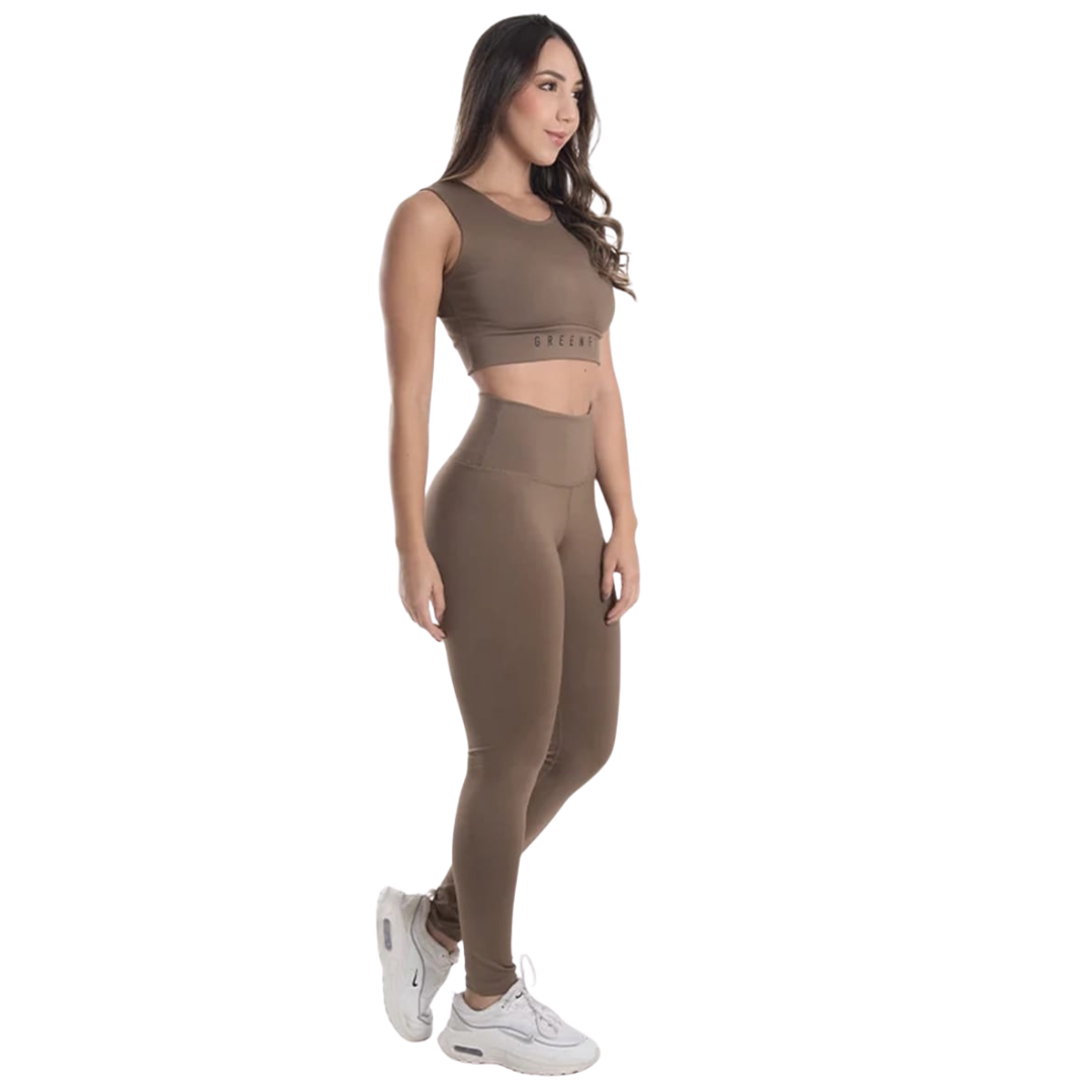 Conjunto Deportivo Café Top Espalda Ancha